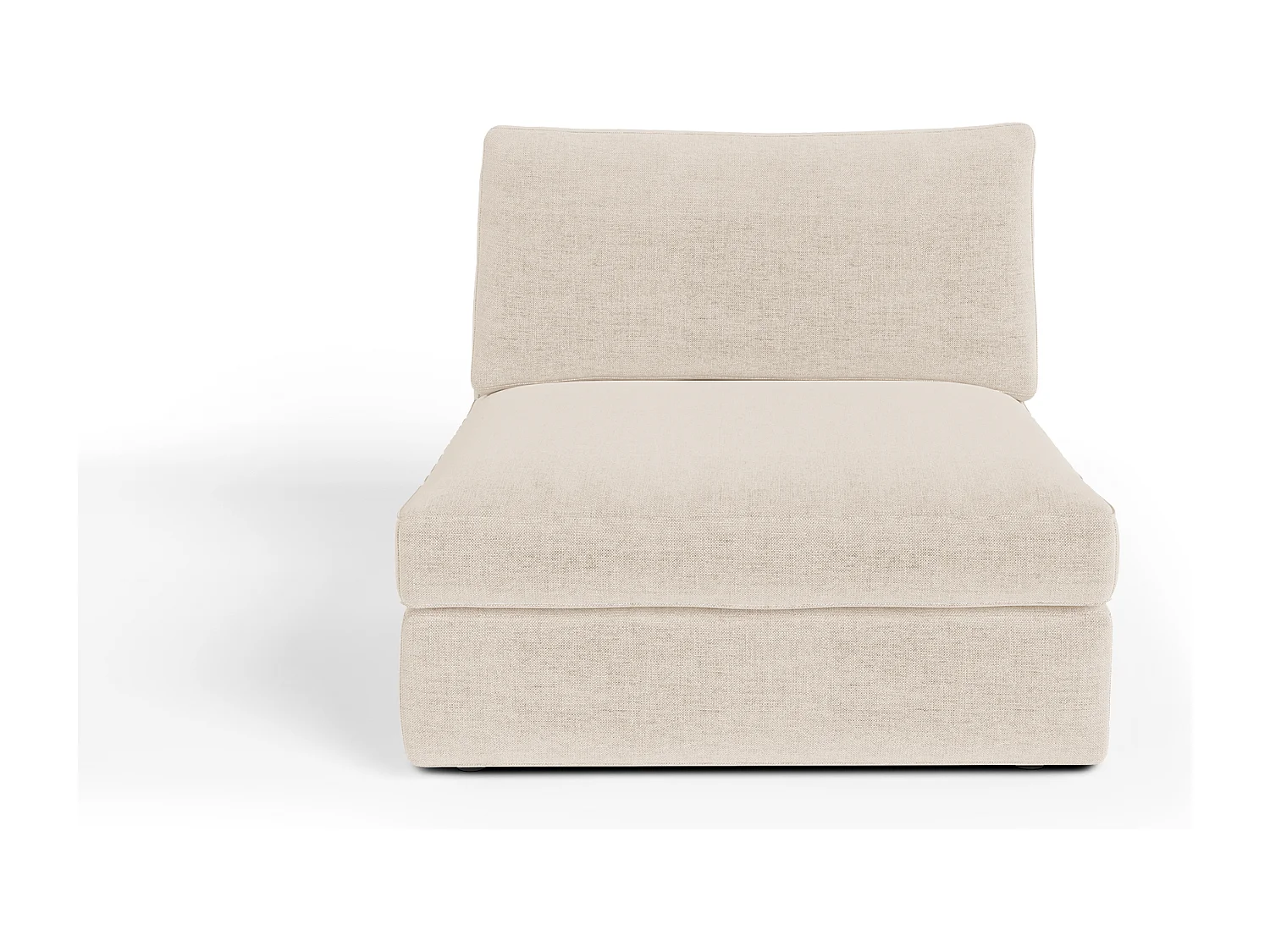 Fauteuil tissu tramé toucher doux beige NEST