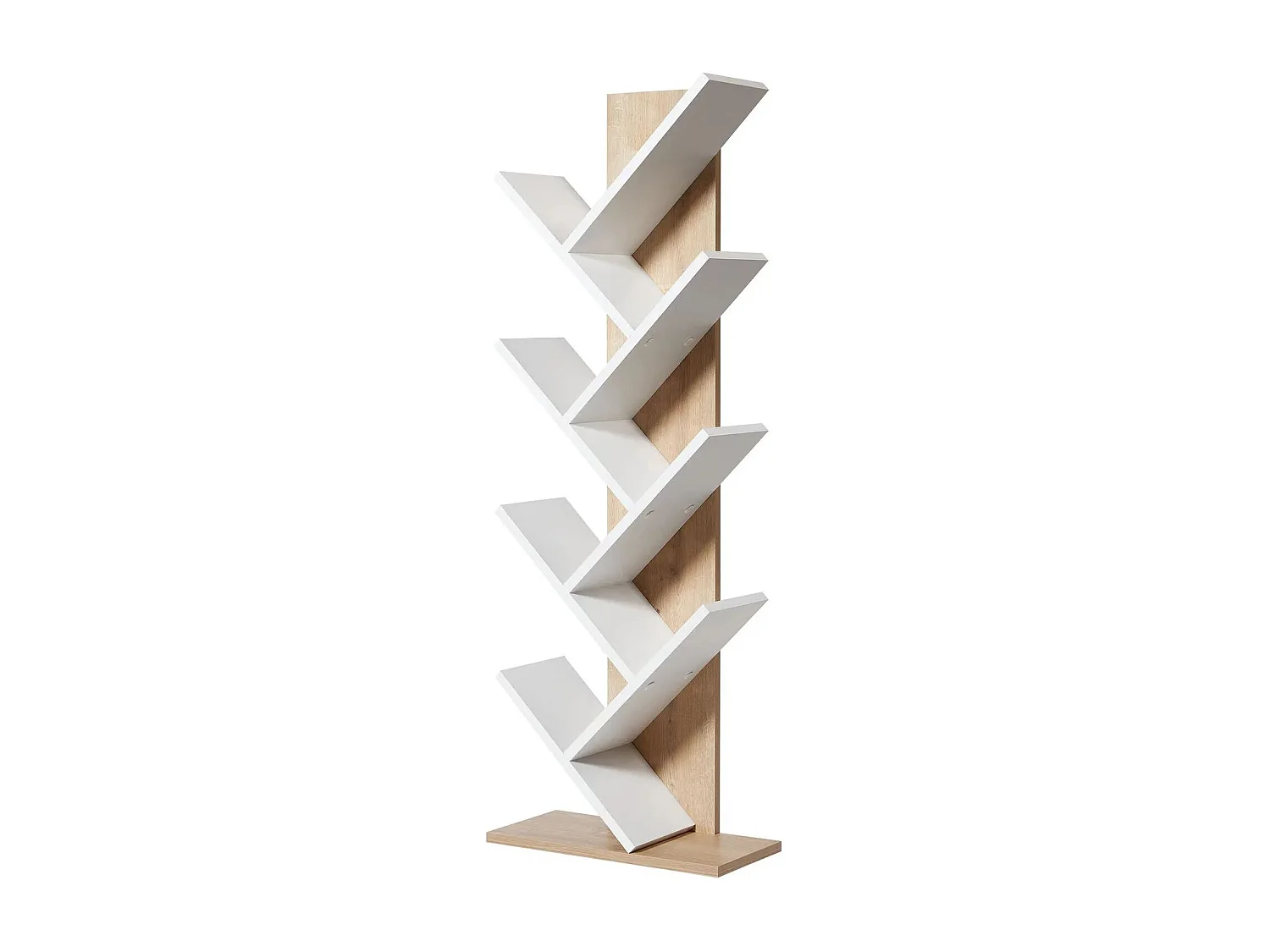 Bibliothèque – 46 cm x 129,8 cm x 22 cm – Chêne et Blanc – Aggloméré