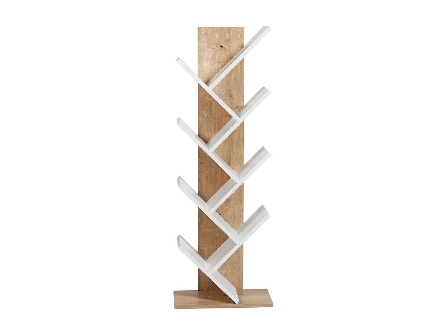 Bibliothèque – 46 cm x 129,8 cm x 22 cm – Chêne et Blanc – Aggloméré