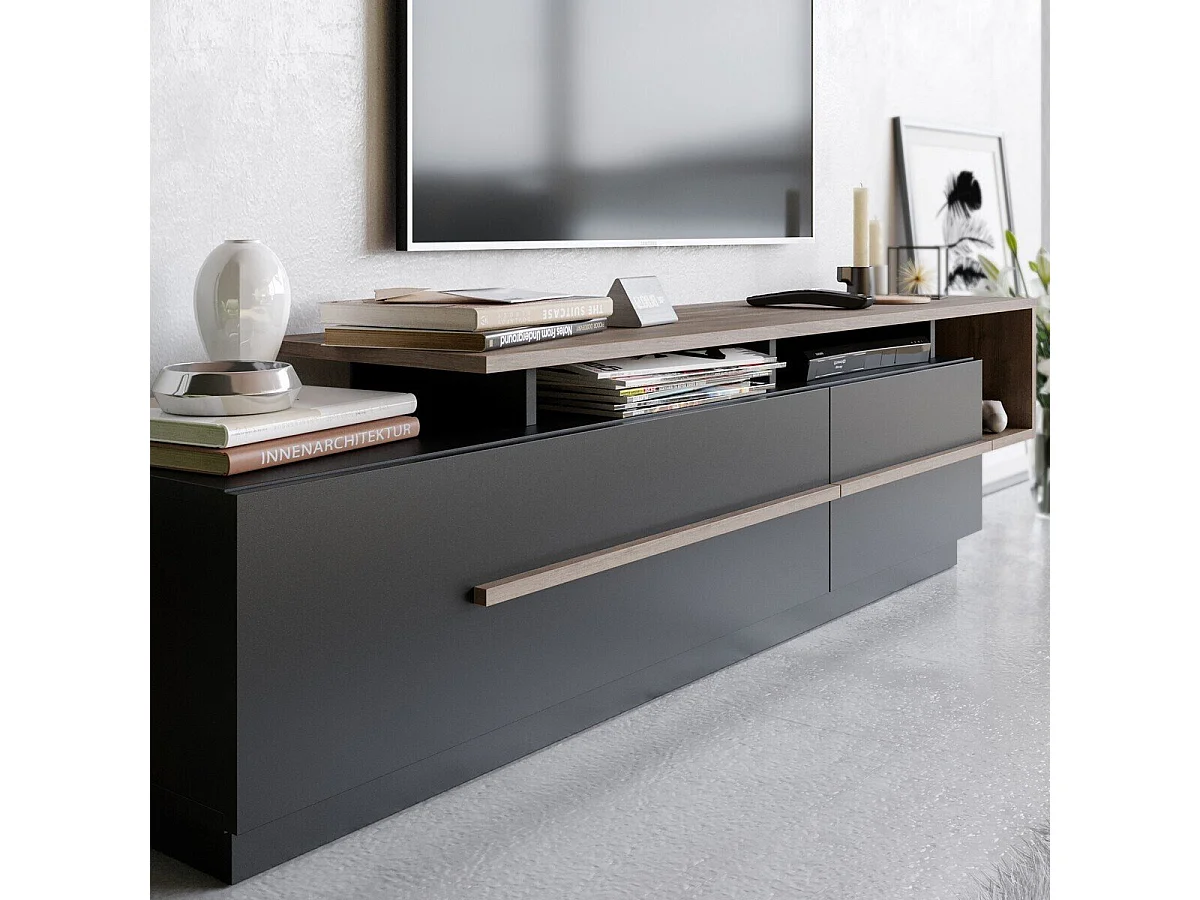 Fernsehschrank mit 2 klappbaren Türen L180 cm - STRATO