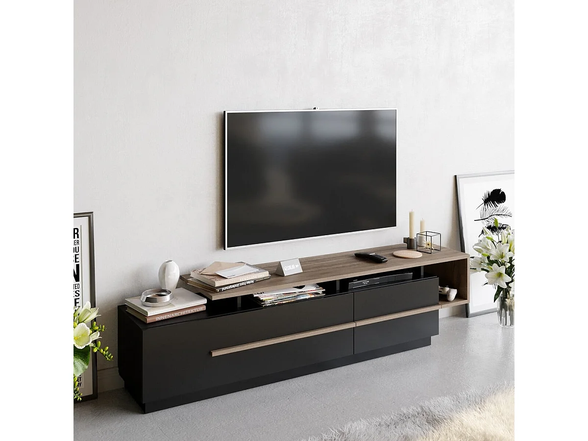Szafka pod TV z 2 drzwiami klapowymi L180 cm - STRATO