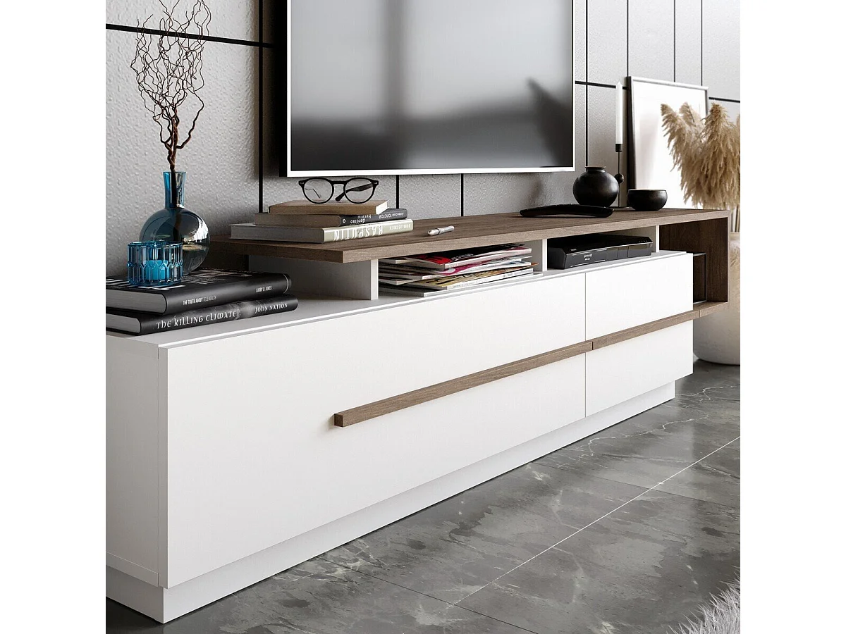 Fernsehschrank mit 2 klappbaren Türen L180 cm - STRATO