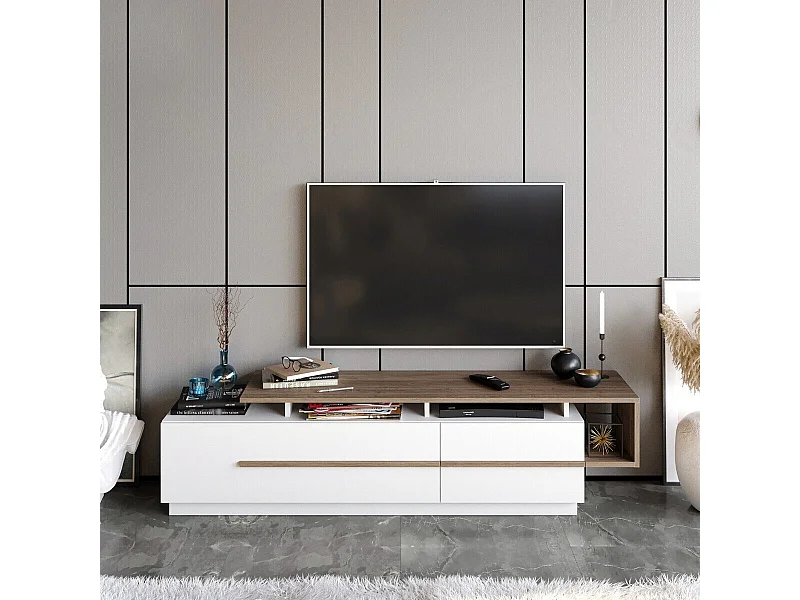 Fernsehschrank mit 2 klappbaren Türen L180 cm - STRATO