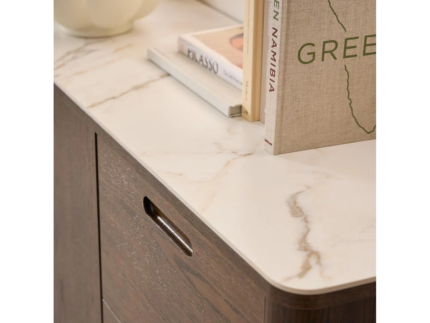 Buffet de salle à manger chêne fumé et céramique L160 - SIMONE