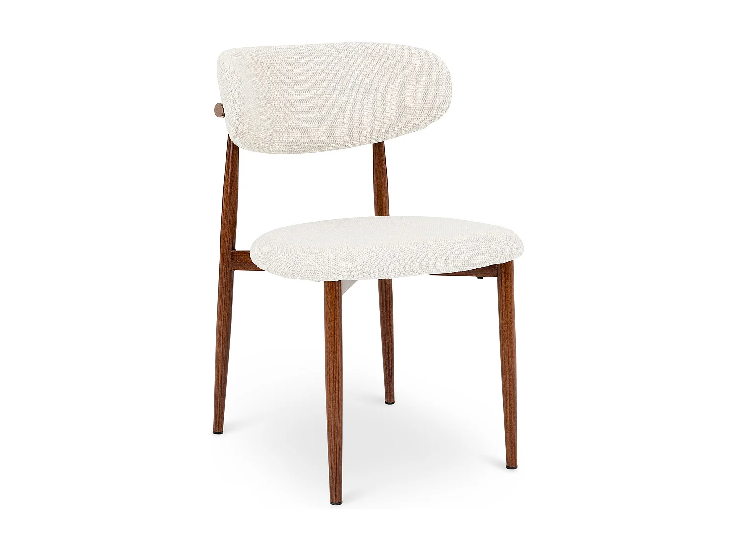 Lot de 2 Chaises ACOSTA en Tissu Blanc, Chaise de Salle à Manger et Cuisine au Look Moderne, Assise Rembourrée