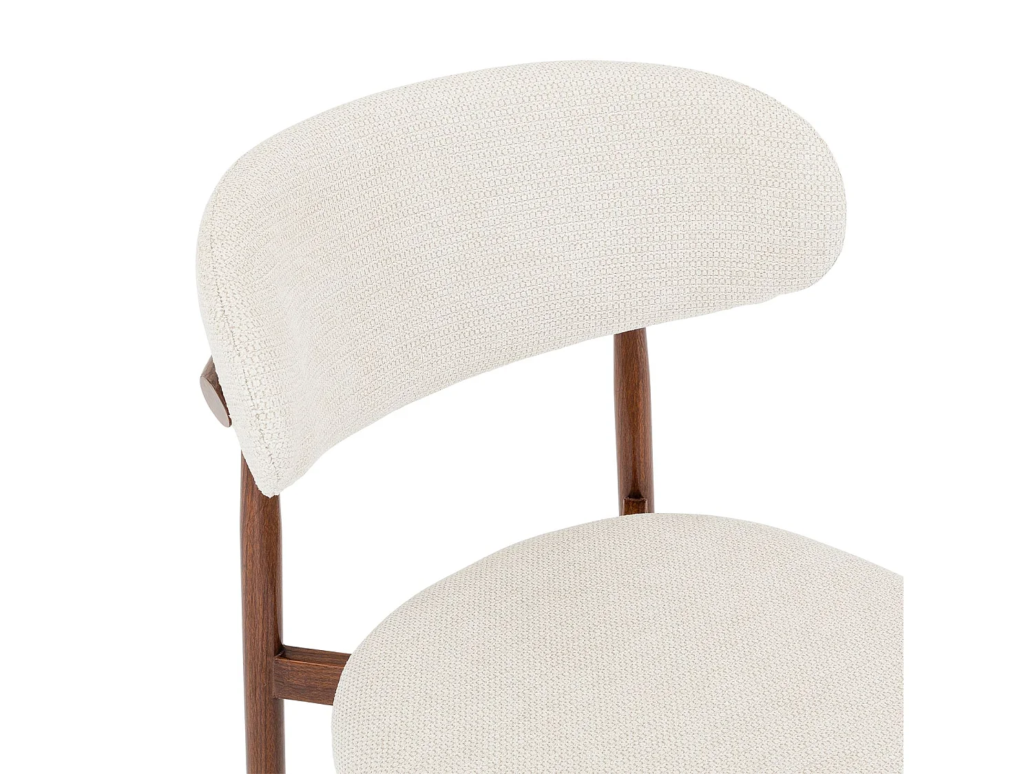 Lot de 2 Chaises ACOSTA en Tissu Blanc, Chaise de Salle à Manger et Cuisine au Look Moderne, Assise Rembourrée