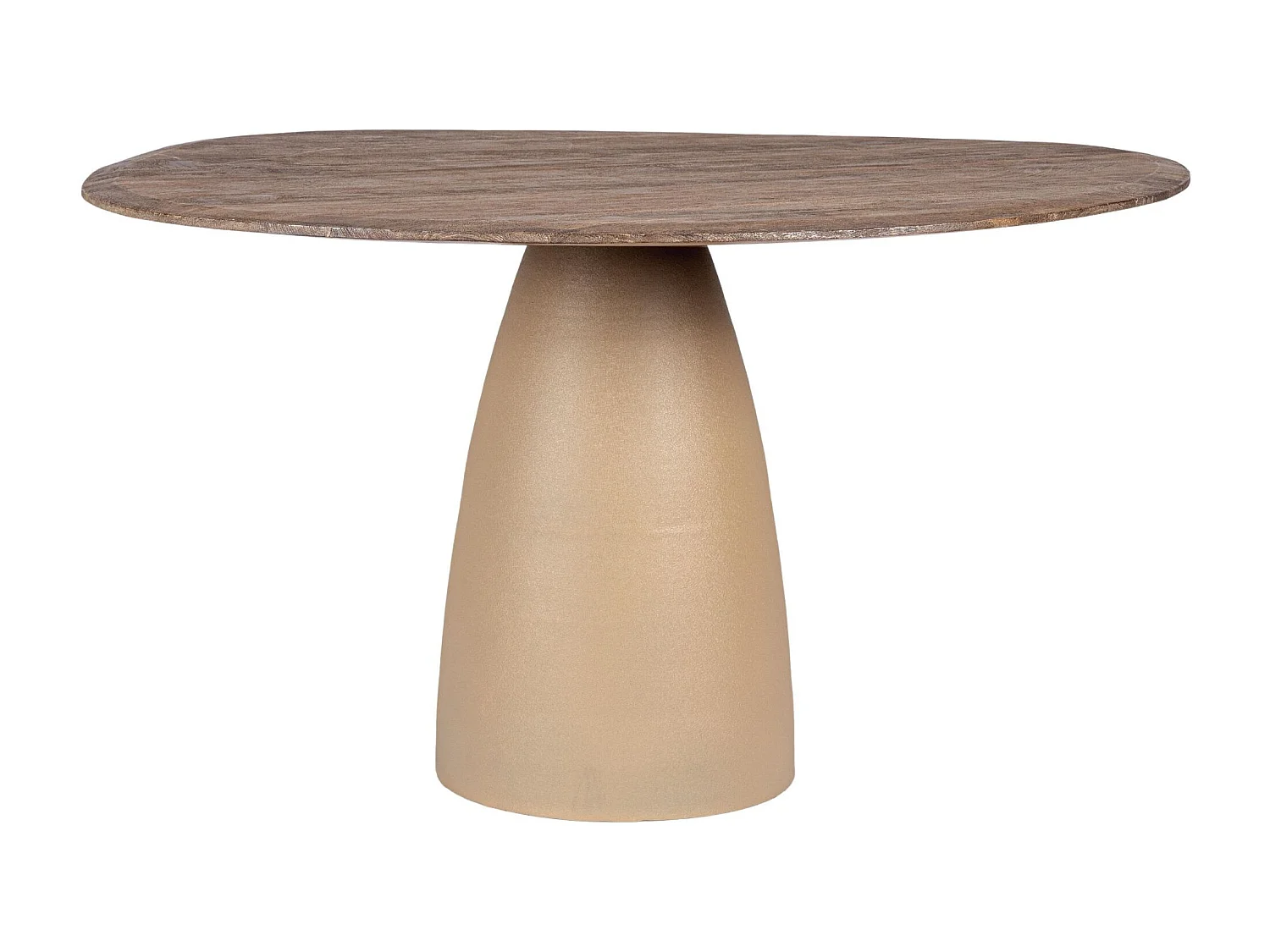 Table organique en manguier et métal crème 6 places L140 - SHIVA