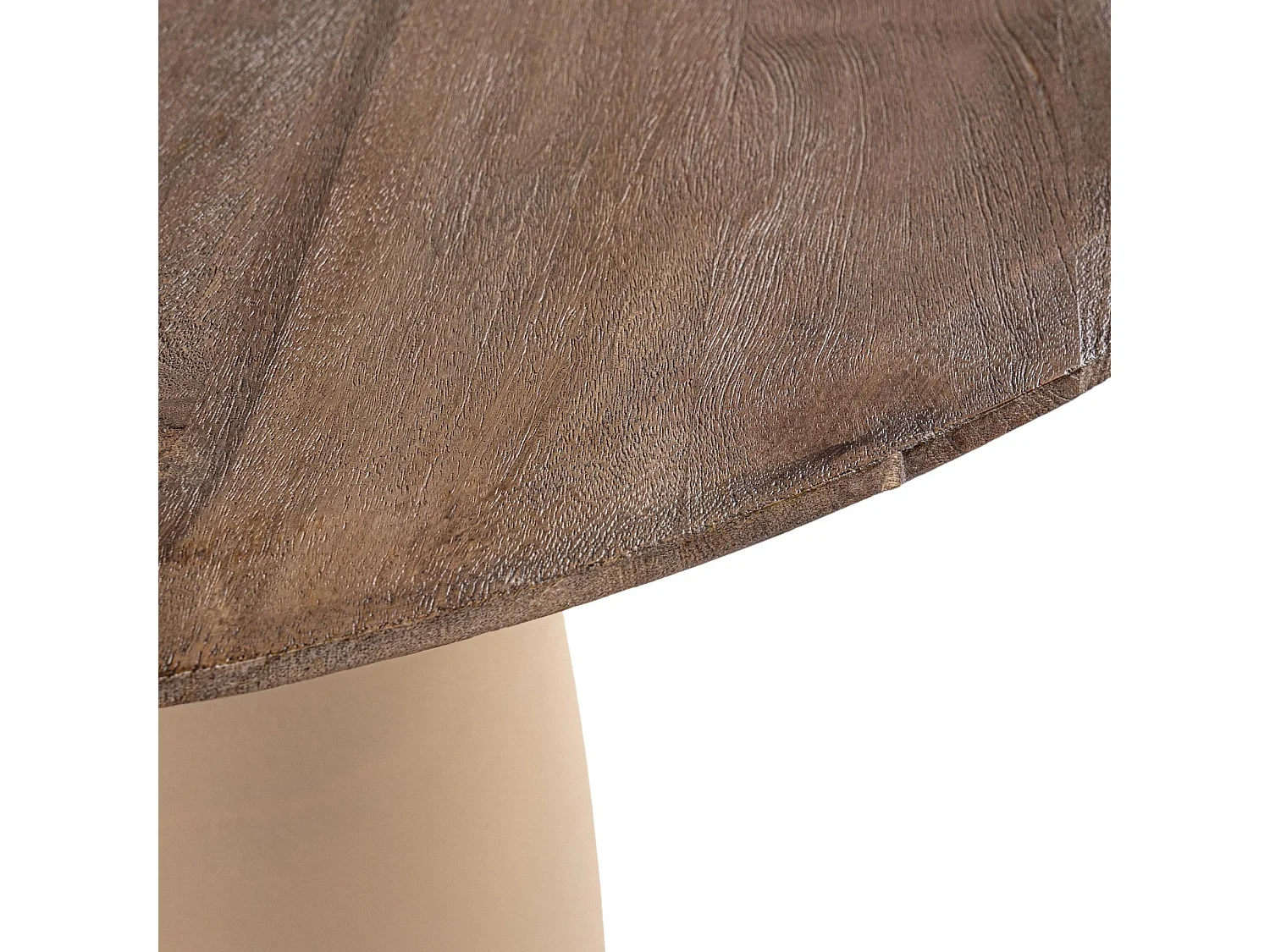 Table organique en manguier et métal crème 6 places L140 - SHIVA