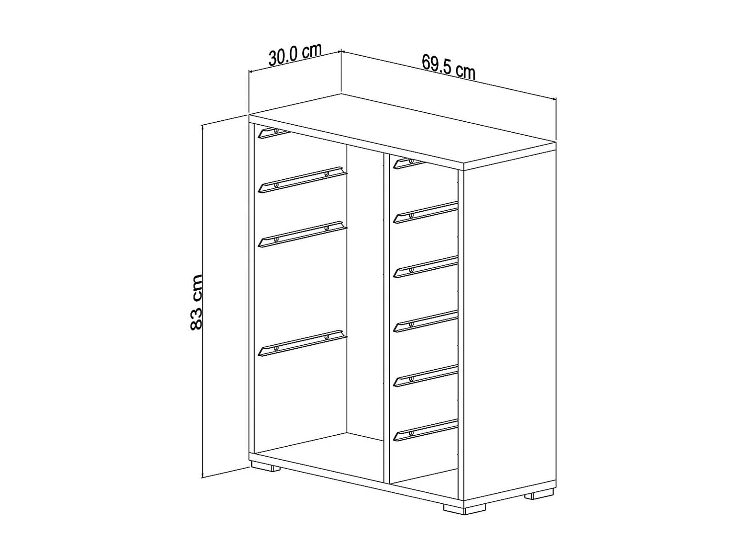 Meuble de rangement 10 tiroirs Zen Blanc et gris