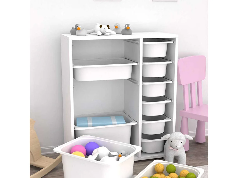 Meuble de rangement 10 tiroirs Zen Blanc