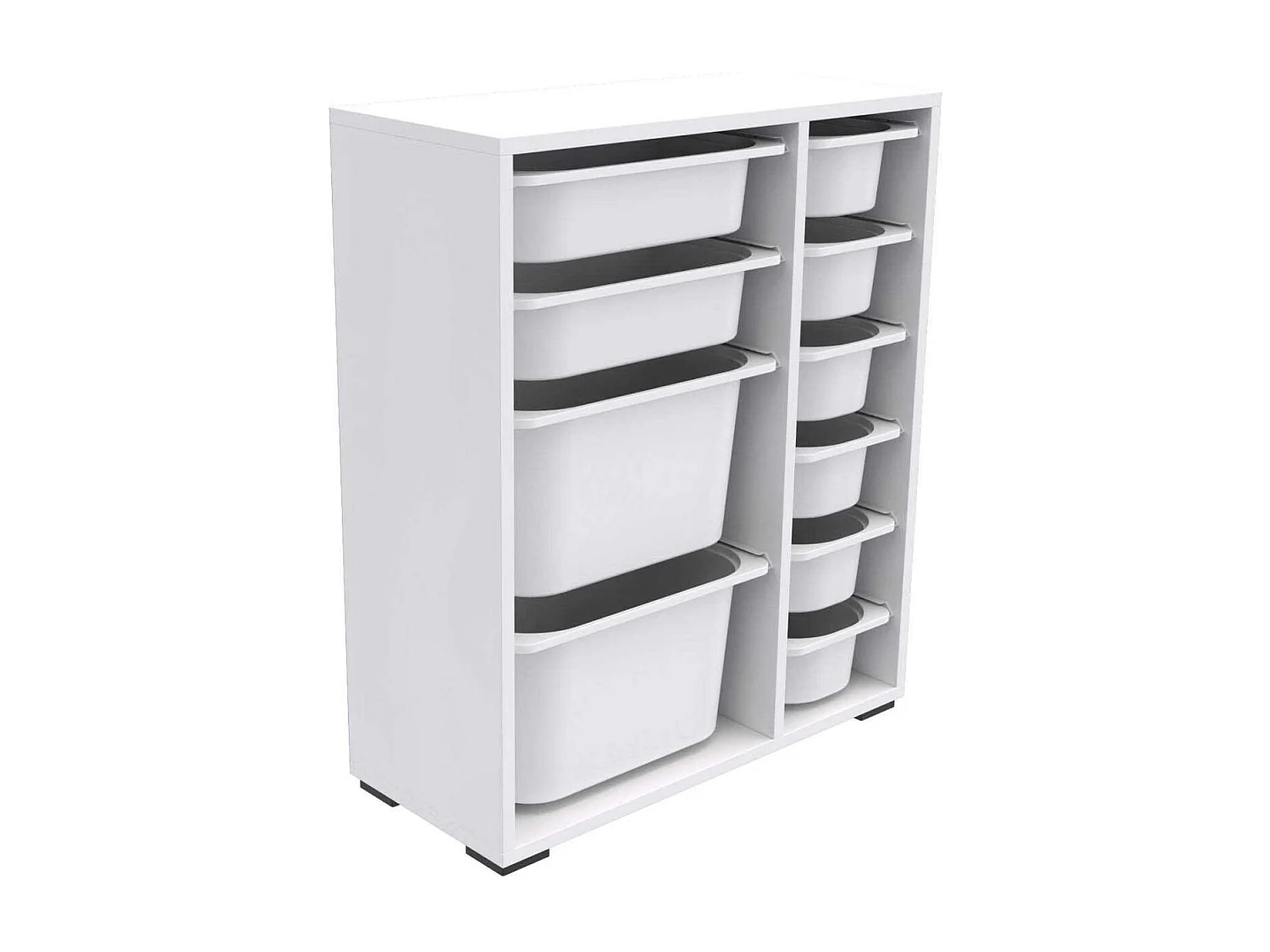 Meuble de rangement 10 tiroirs Zen Blanc