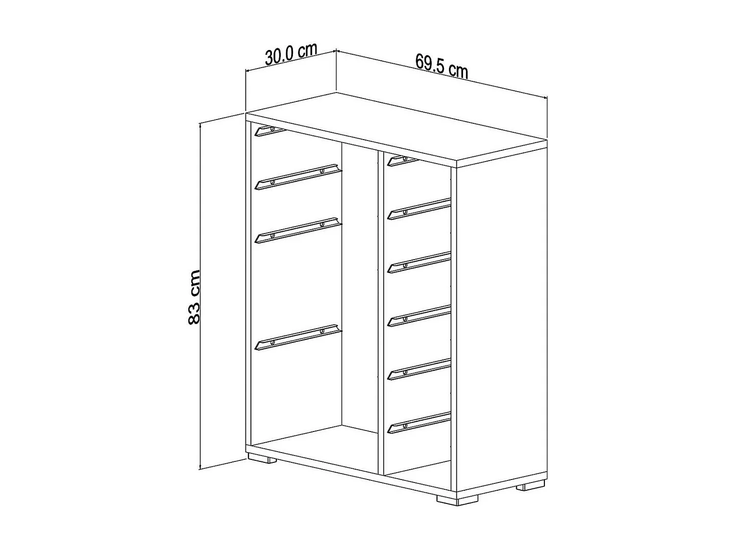 Meuble de rangement 10 tiroirs Zen Blanc