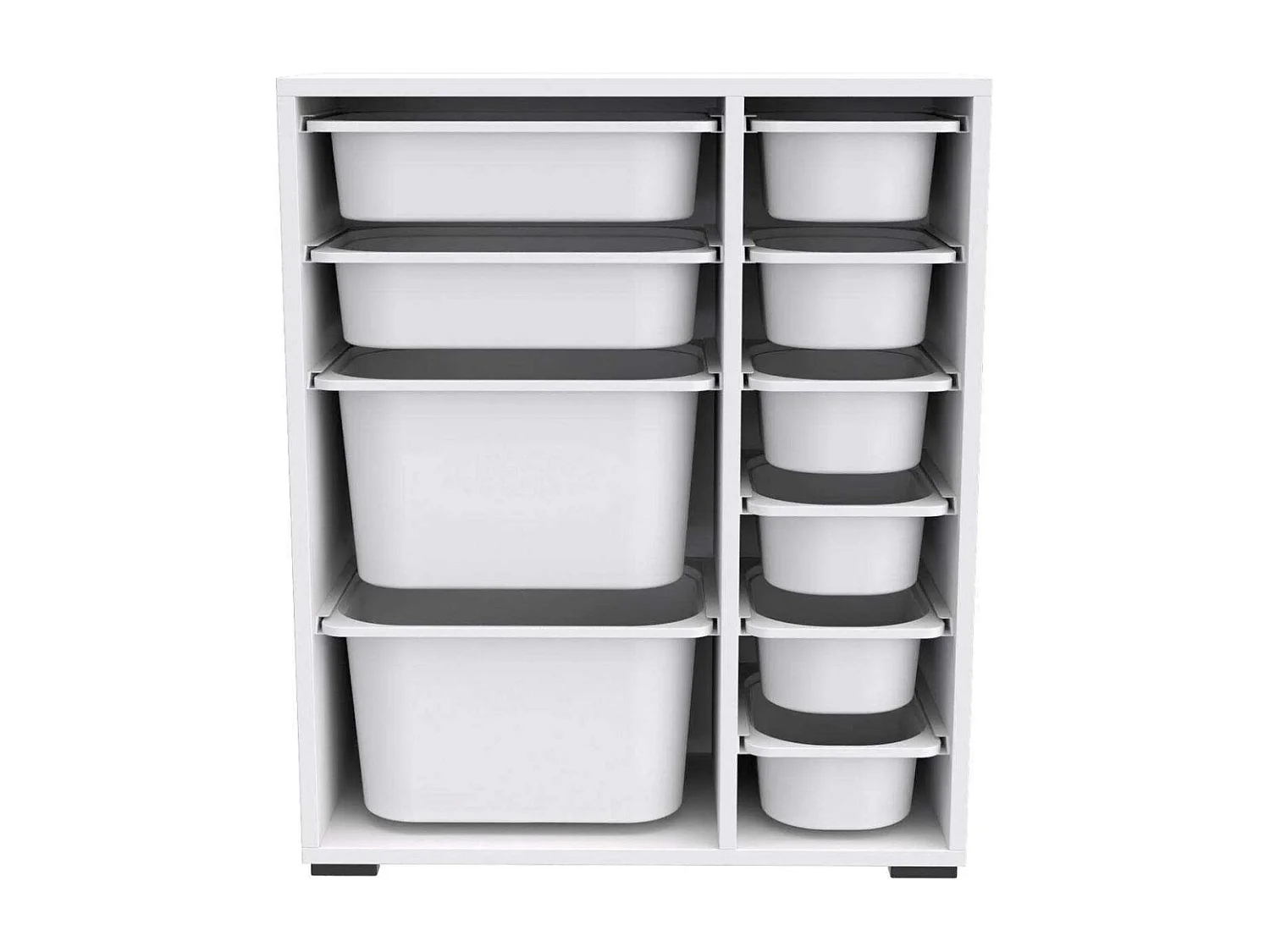 Meuble de rangement 10 tiroirs Zen Blanc