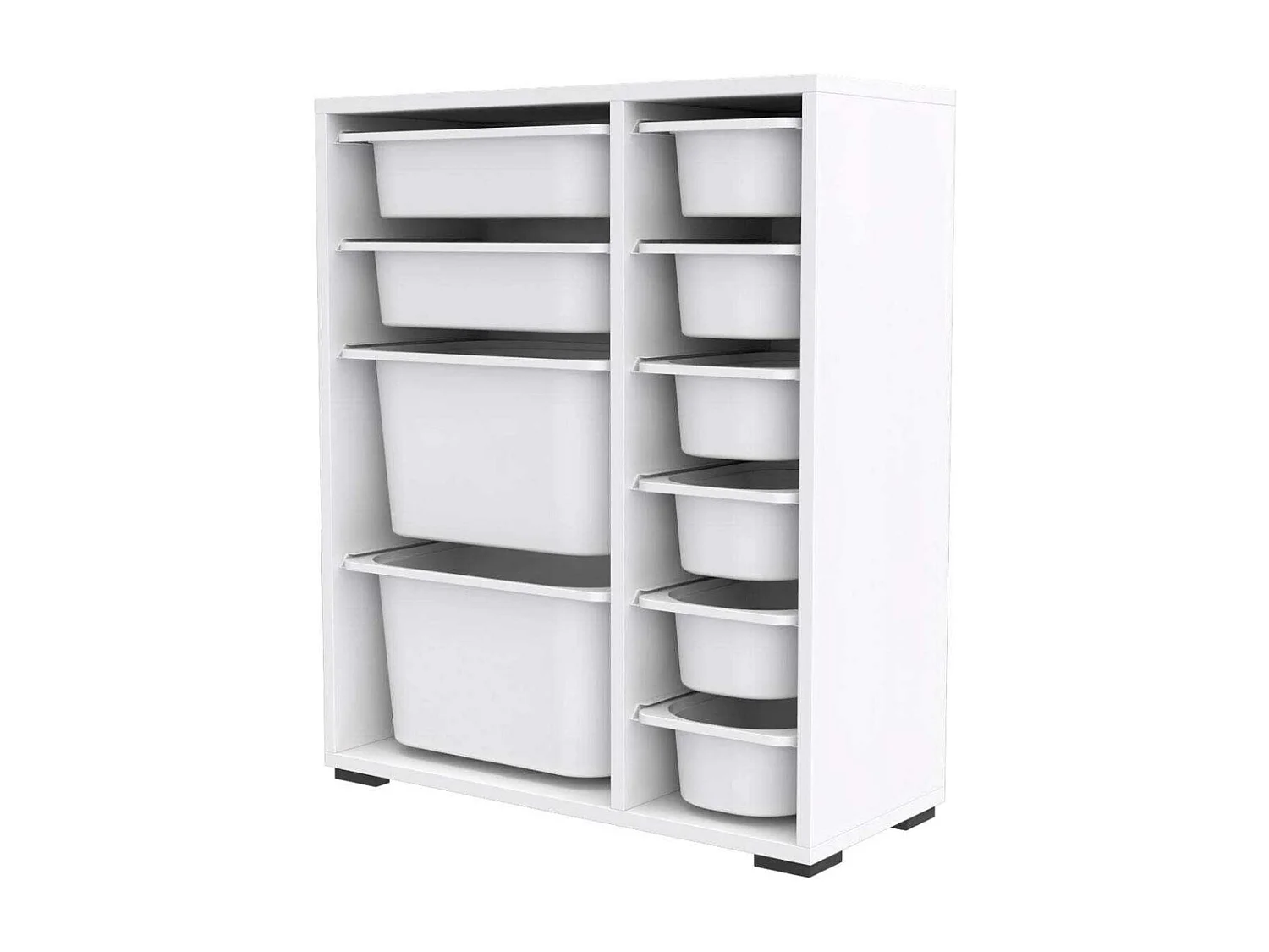 Meuble de rangement 10 tiroirs Zen Blanc