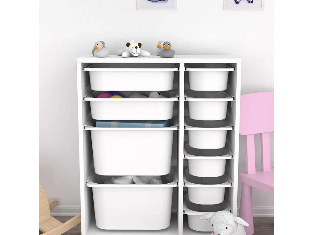 Meuble de rangement 10 tiroirs Zen Blanc