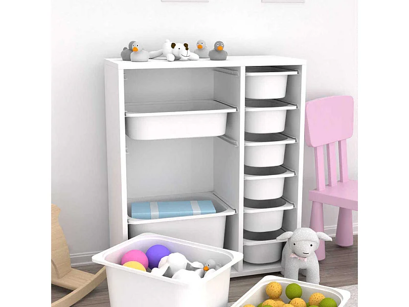 Meuble de rangement 10 tiroirs Zen Blanc