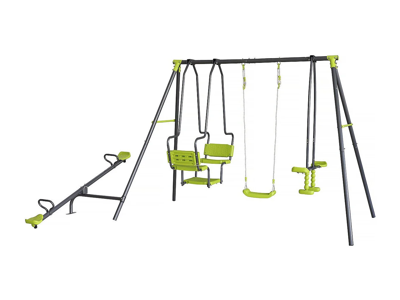Columpio de metal "Lenny" - 4 aparatos - Verde