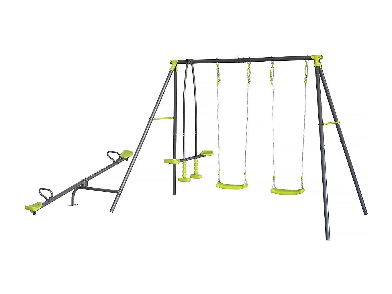Columpio de metal "Basile" - 4 aparatos - Verde