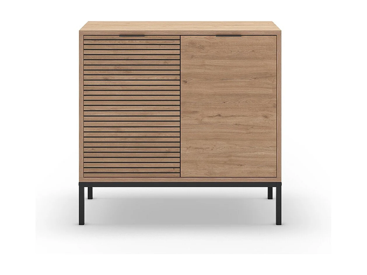 Kleine buffetkast met 2 deuren en metalen poten Ariel - L80 cm