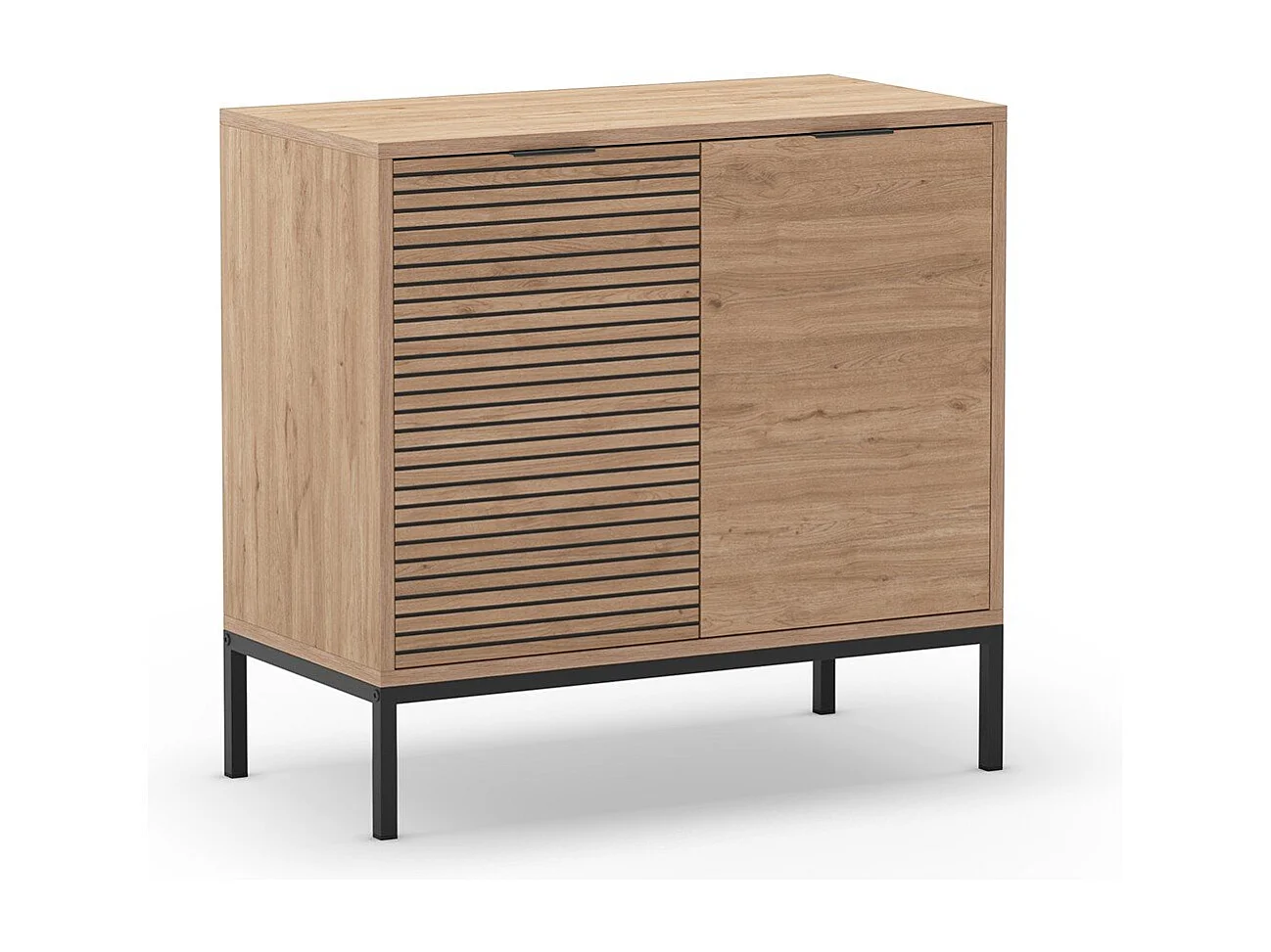 Kleine buffetkast met 2 deuren en metalen poten Ariel - L80 cm