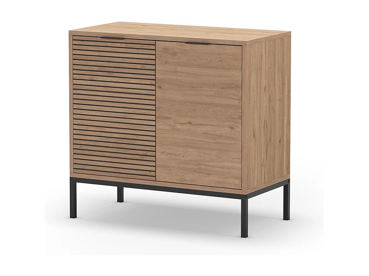 Kleine buffetkast met 2 deuren en metalen poten Ariel - L80 cm