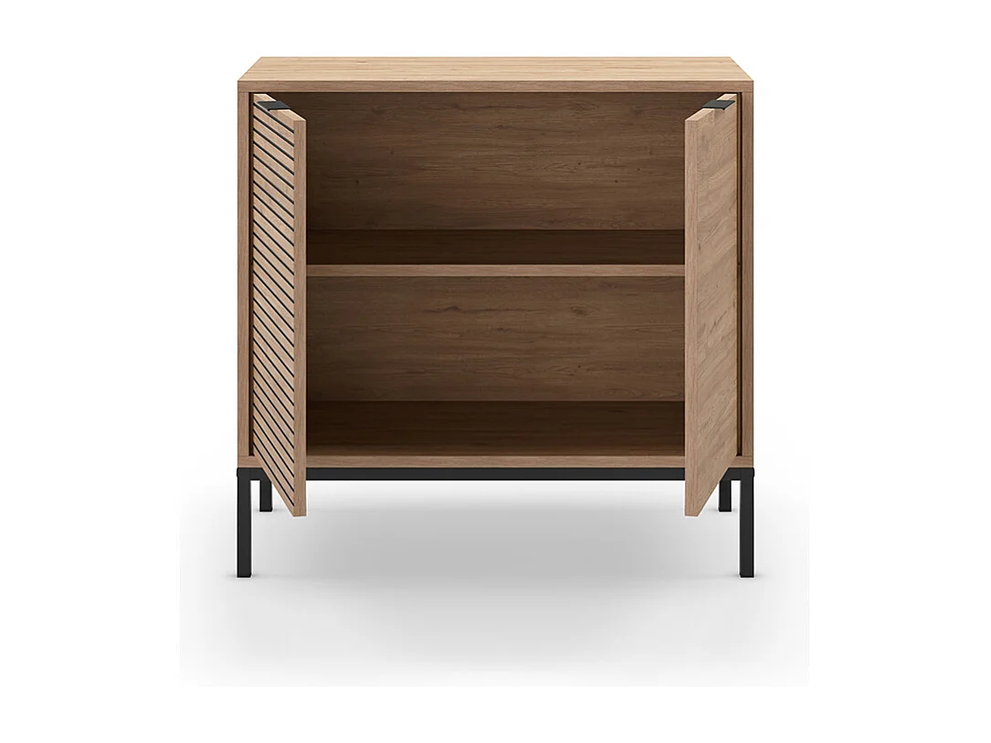 Kleine buffetkast met 2 deuren en metalen poten Ariel - L80 cm