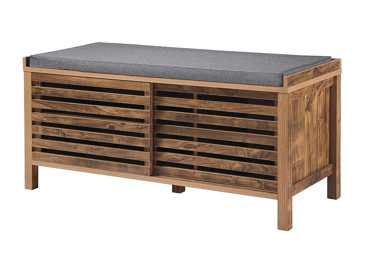 Banc à chaussures 2 portes coulissantes à lames ajourées L112 cm LIAM