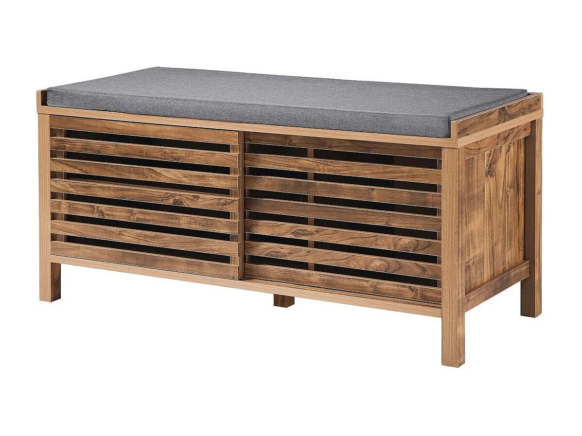 Banc à chaussures 2 portes coulissantes à lames ajourées L112 cm LIAM