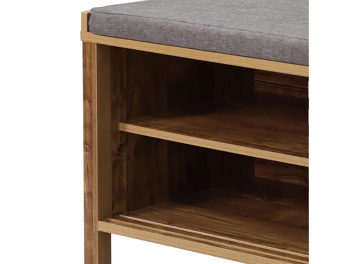 Banc à chaussures 2 portes coulissantes à lames ajourées L112 cm LIAM