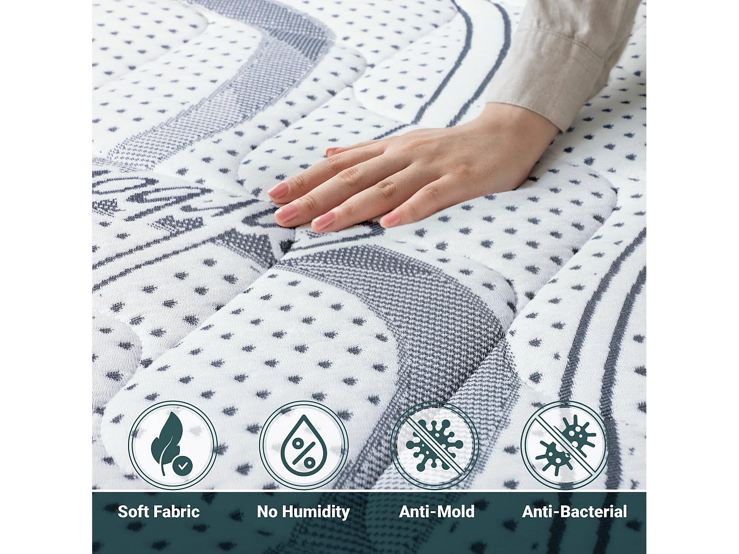 Matelas Double 155 x 175 à mémoire | Premium Quality | Hauteur 16 cm | Made in Italy