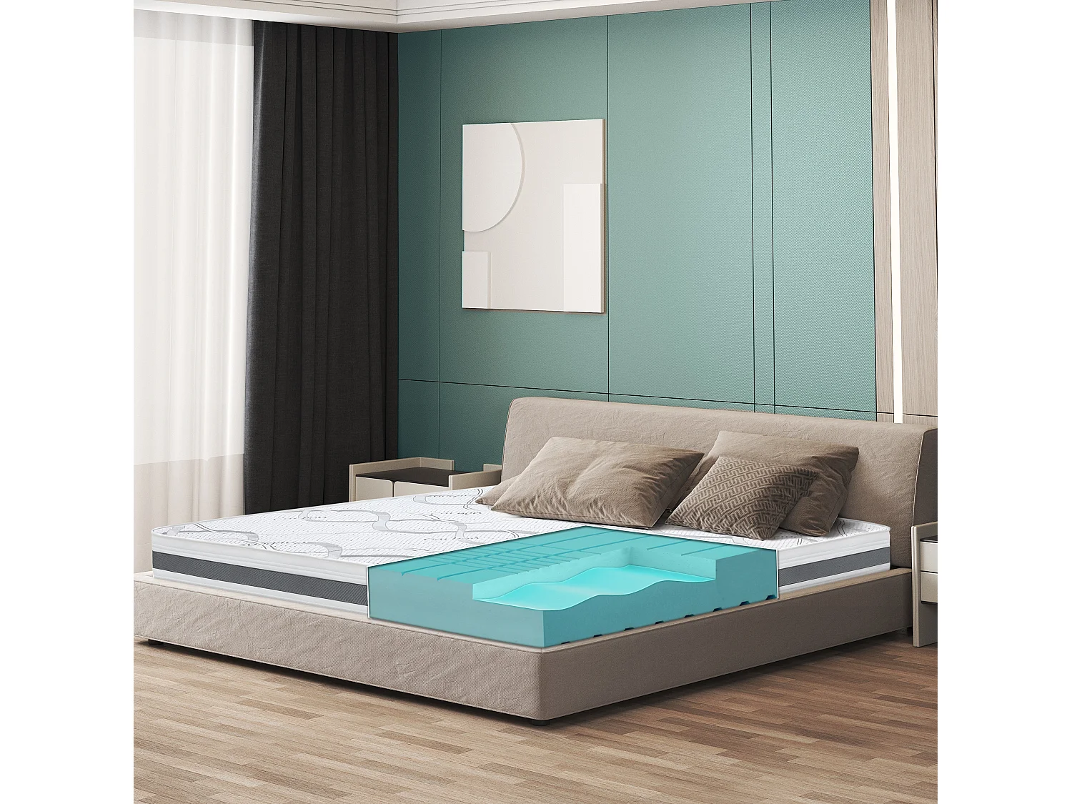 Matelas Simple 110 x 185 à mémoire | Premium Quality | Hauteur 16 cm | Made in Italy