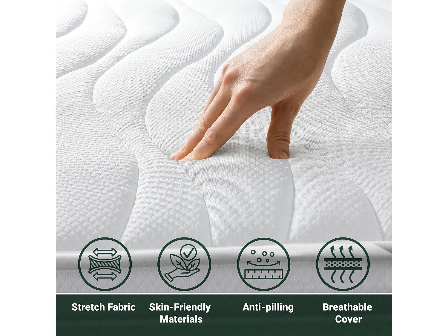 Doppelmatratze Francese 140x210 Memory Orthopädisch, Antibakteriell, Anti-Milben, Anti-Allergie.| Höhe 16 cm | Made in Italy