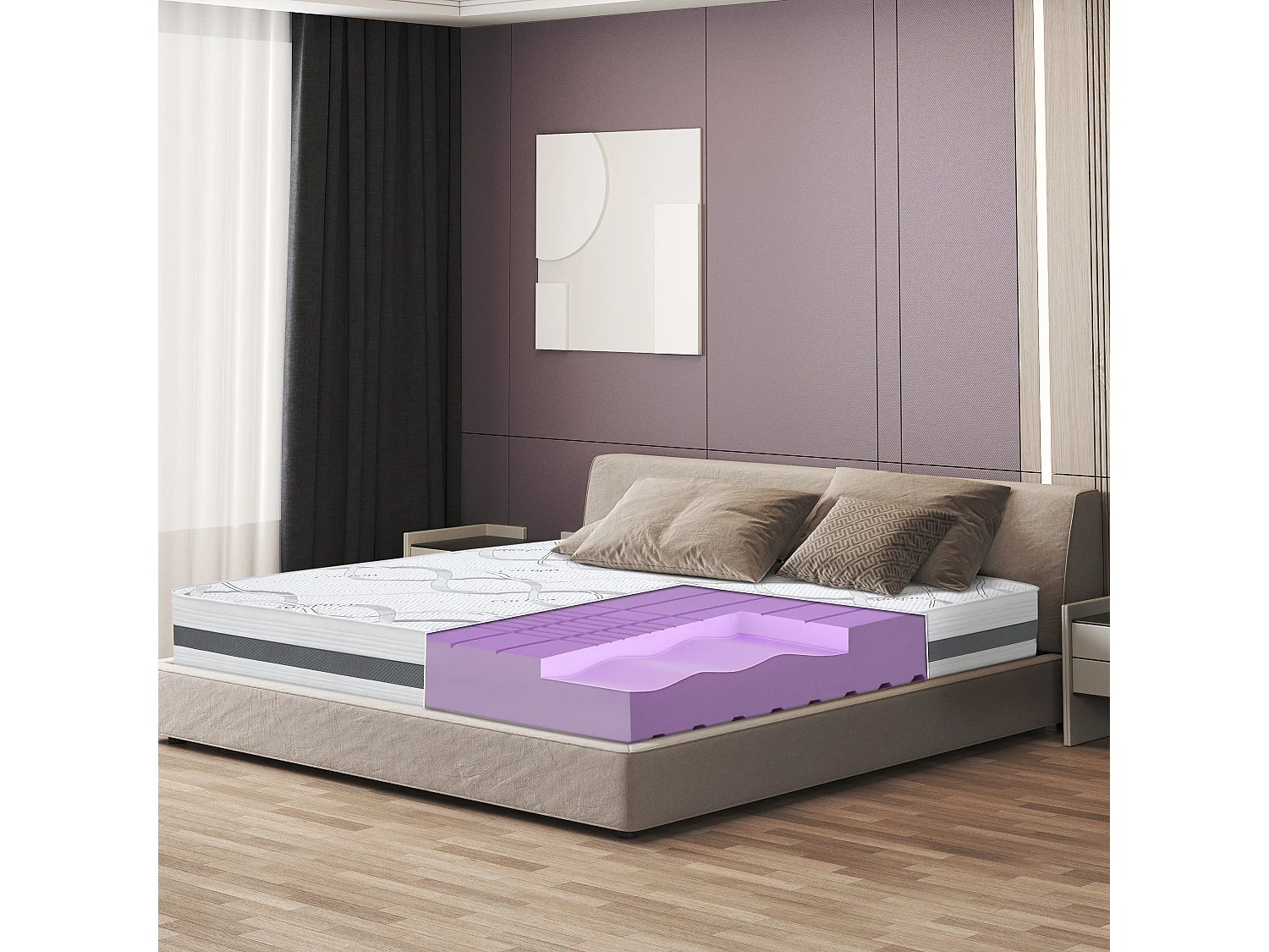 Matelas Simple 70 x 210 à mémoire | Premium Quality | Hauteur 25 cm | Made in Italy