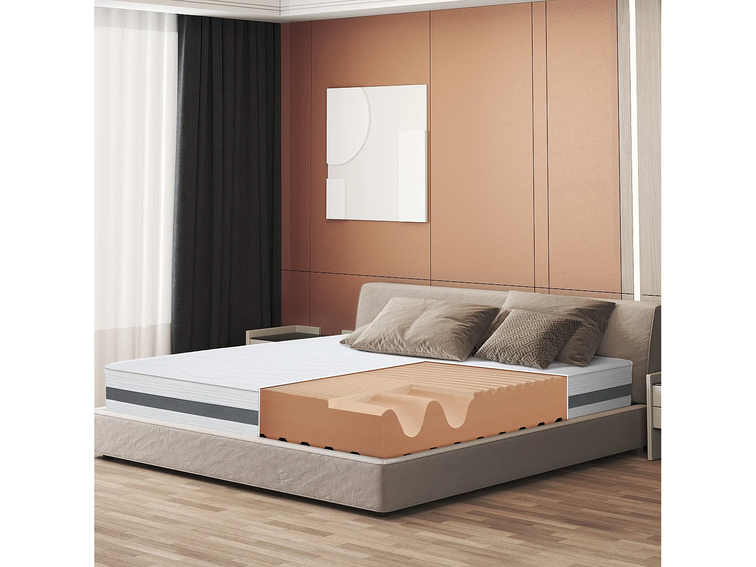 Matelas Simple 70x200 à mémoire orthopédique | Hauteur 25 cm | Made in Italy