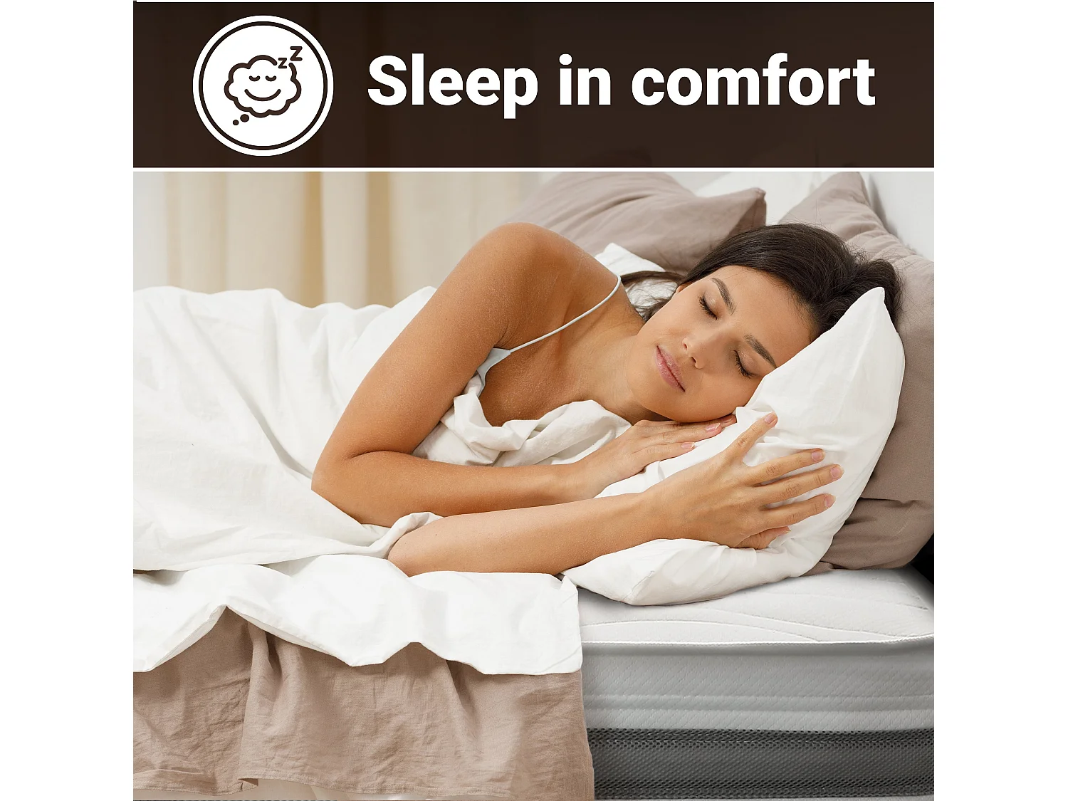 Dubbel matras Francese 145x190 Memory Orthopedisch, antibacterieel, mijtwerend, anti-allergisch | Hoogte 25 cm | Made in Italy