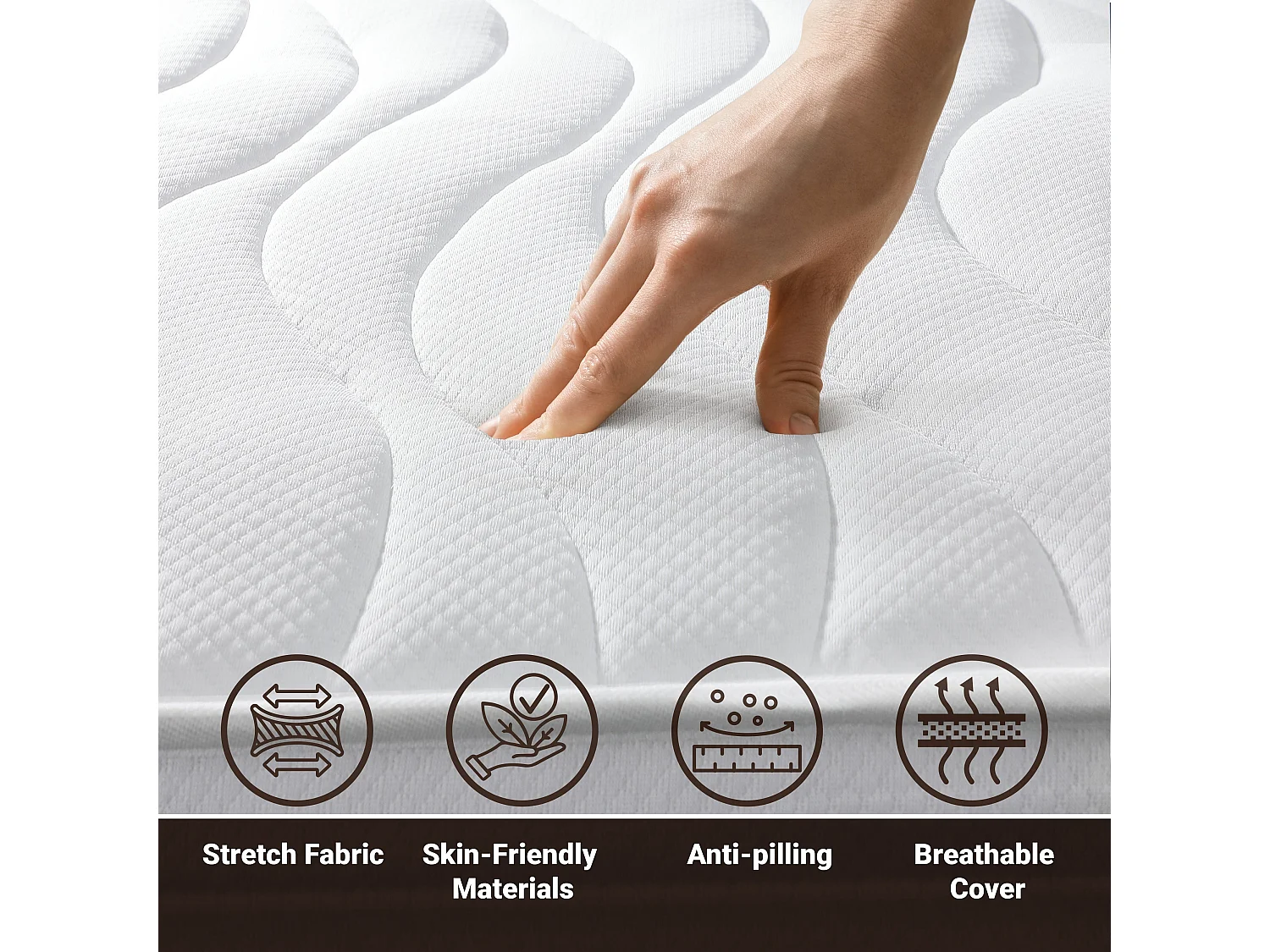 Matelas Simple 90x195 à mémoire orthopédique | Hauteur 25 cm | Made in Italy