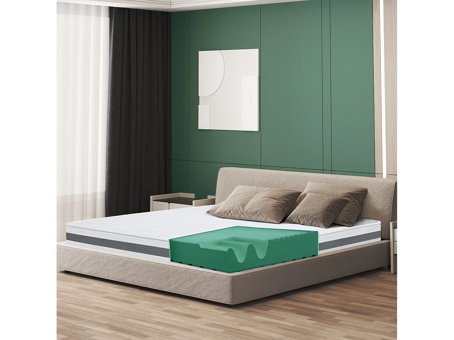 Matelas Simple XL 135x195 à mémoire orthopédique | Hauteur 16 cm | Made in Italy