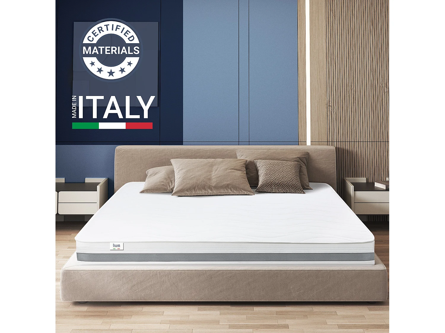 Matelas Double King Size 180x195 à mémoire orthopédique | Hauteur 20 cm | Made in Italy
