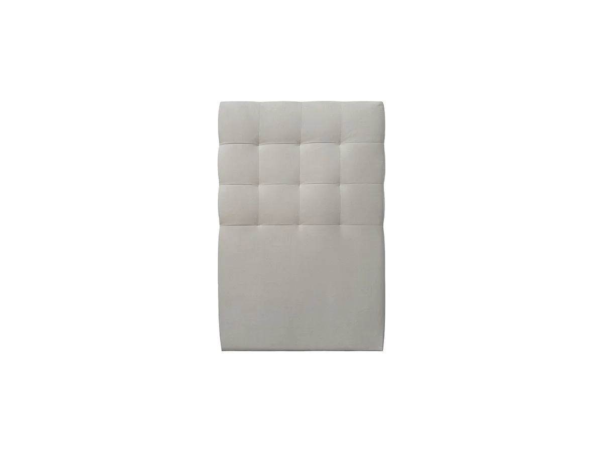 Lit 90x190cm avec tête de lit capitonnée velours et sommier tapissier gris clair - Hauteur totale : 29cm