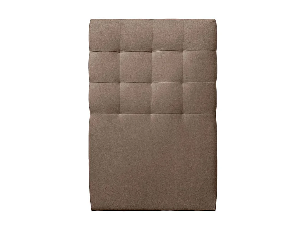 Lit 90x200cm avec tête de lit capitonnée velours et sommier tapissier taupe - Hauteur totale : 29cm