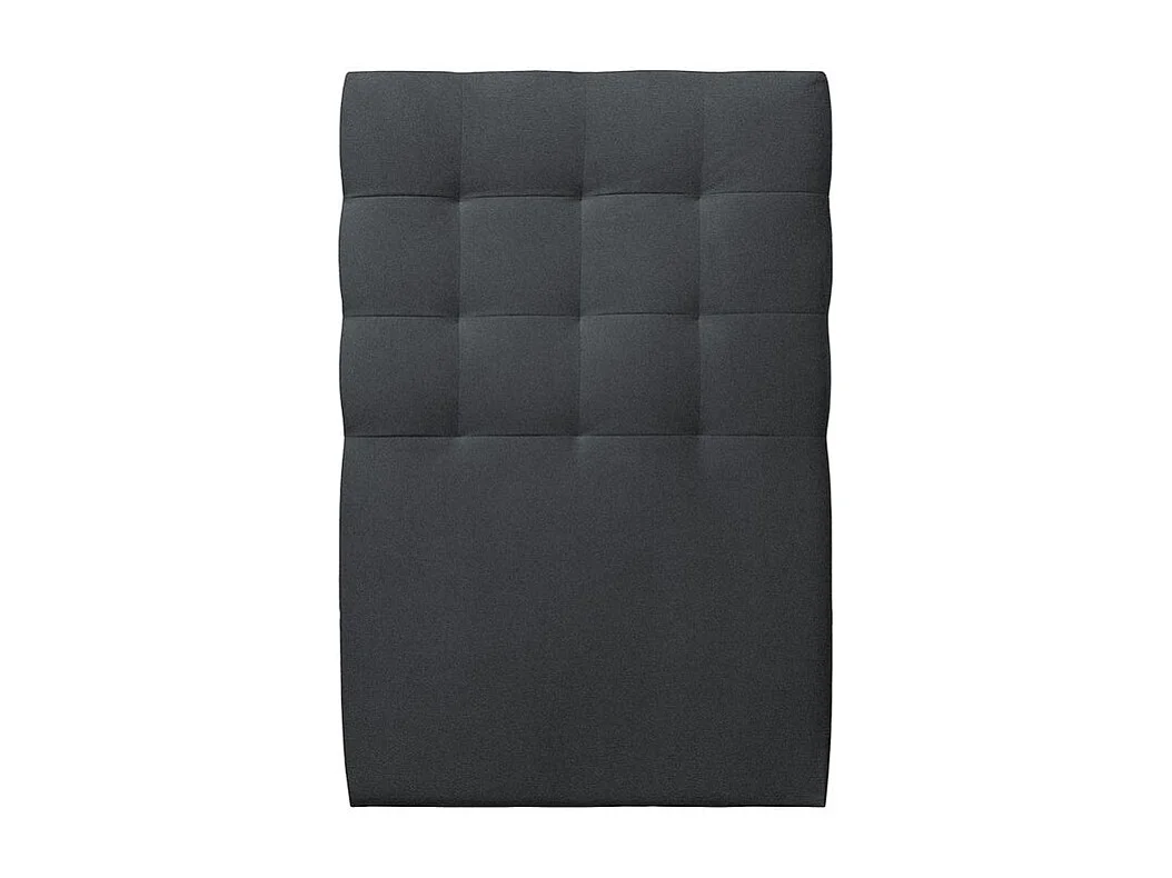 Lit 90x190cm avec tête de lit capitonnée velours et sommier tapissier gris anthracite - Hauteur totale : 29cm