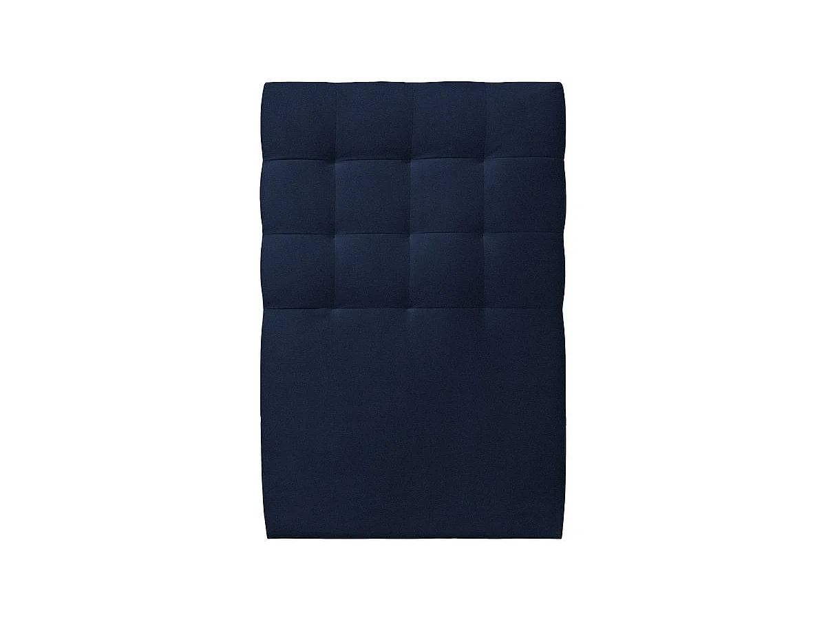 Lit 90x190cm avec tête de lit capitonnée velours et sommier tapissier Bleu - Hauteur totale : 29cm