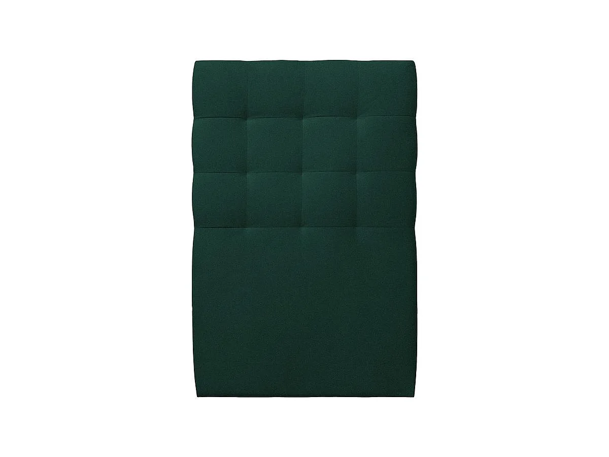 Lit 90x190cm avec tête de lit capitonnée velours et sommier tapissier vert - Hauteur totale : 29cm