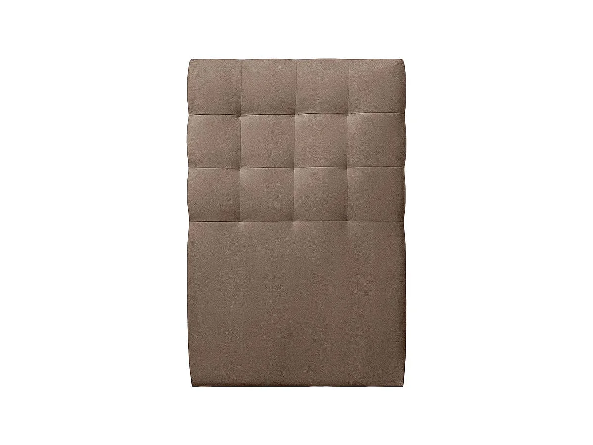 Lit 90x190cm avec tête de lit capitonnée velours et sommier tapissier taupe - Hauteur totale : 29cm