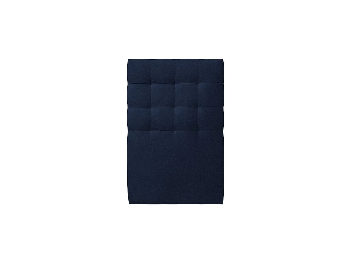 Lit 90x200cm avec tête de lit capitonnée velours et sommier tapissier Bleu - Hauteur totale : 29cm
