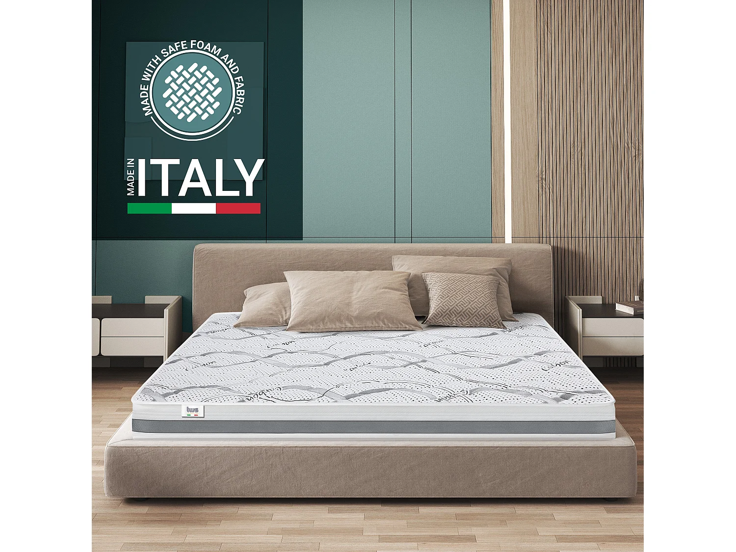 Colchón de plaza y media 125 x 180 Memory | Premium Quality | altura 16 cm | Made in Italy