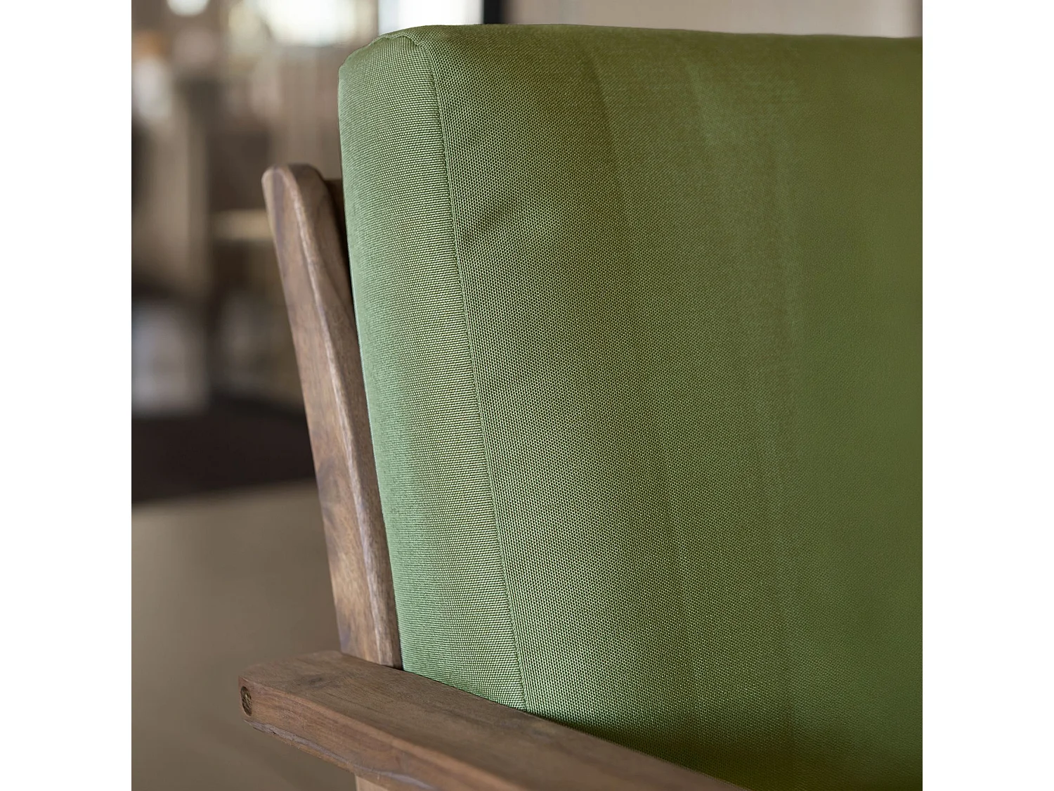 Now's Home - Salon De Jardin En Bois D' Acacia  Avec Coussins Kaki 5 Places Palau