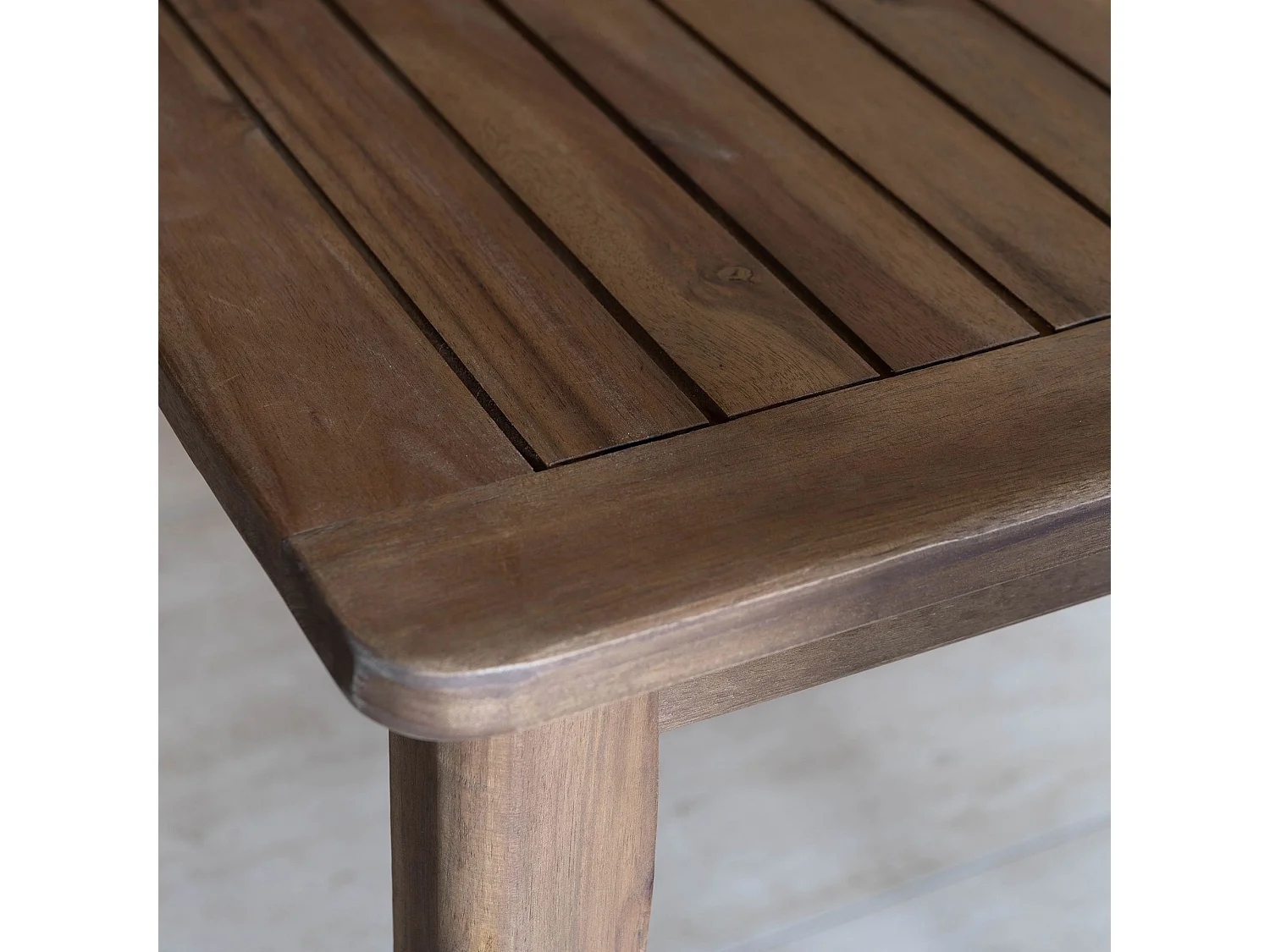 Now's Home - Salon De Jardin Table 220cm Et 8 Fauteuils En Bois D'acacia Et Tissu Palau