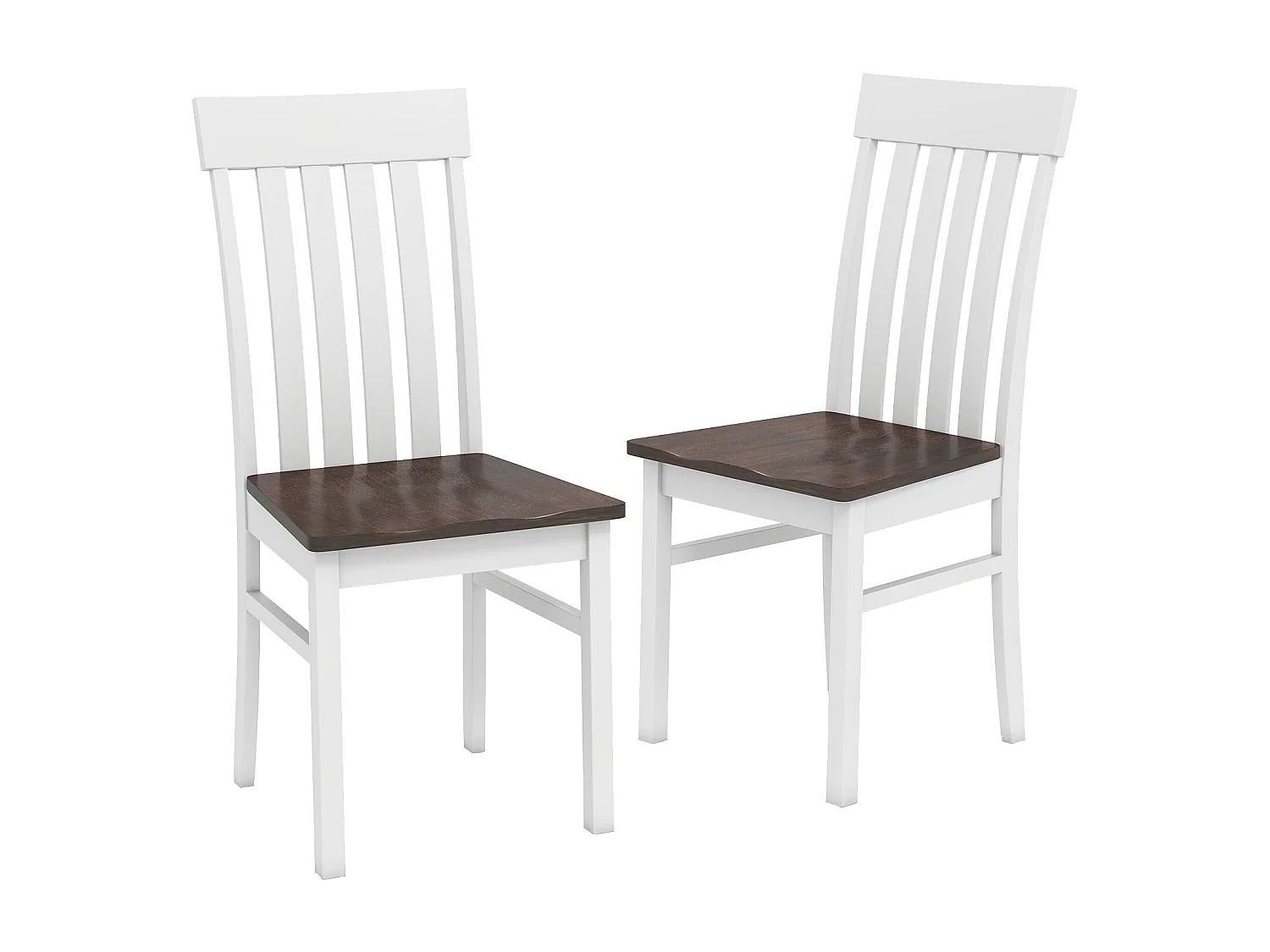 2er-Set Esszimmerstühle armlose Küchenstühle mit ergonomischer Rückenlehnen & vertieftem Sitz Braun