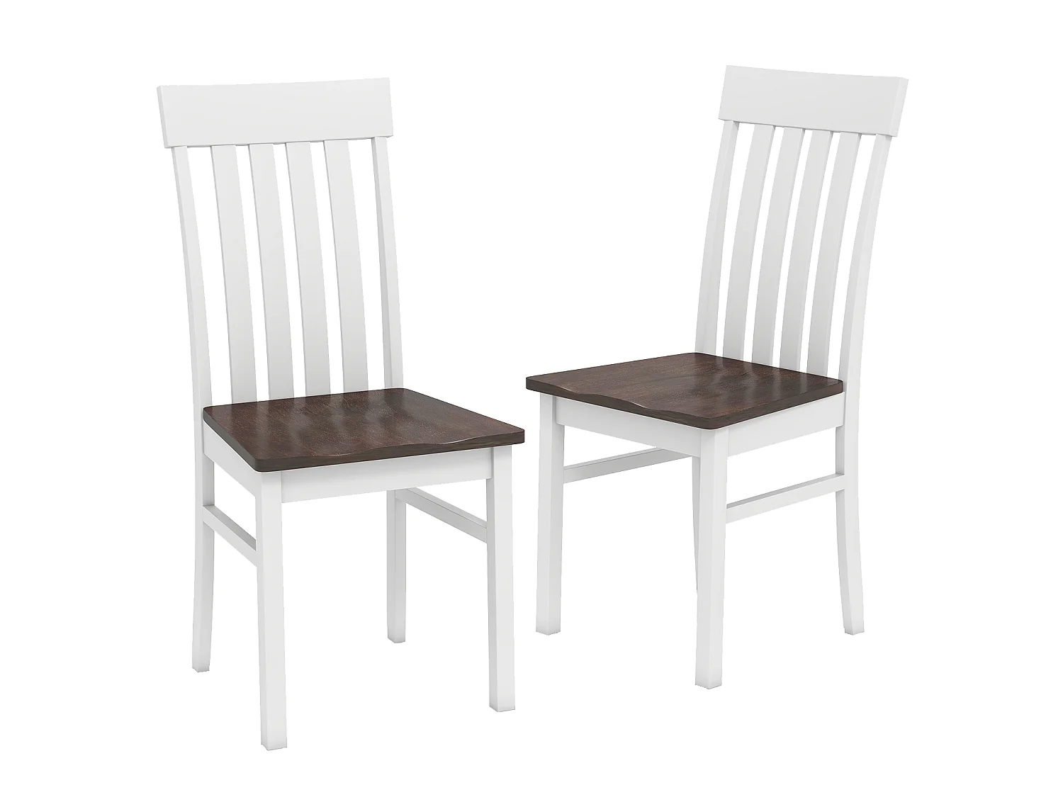 2er-Set Esszimmerstühle armlose Küchenstühle mit ergonomischer Rückenlehnen & vertieftem Sitz Braun